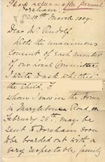 Image of Case 1265 4. Letter from Mrs Bostock 15 March 1889
 page 1