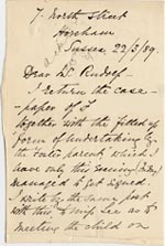Image of Case 1265 8. Letter from Mrs Bostock 22 March 1889
 page 1