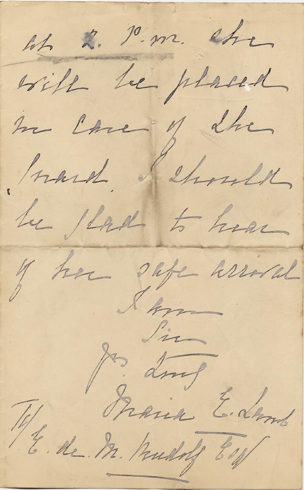 Large size image of Case 1294 4. Letter from Revd Edward Rudolf  25 April 1890
 page 2