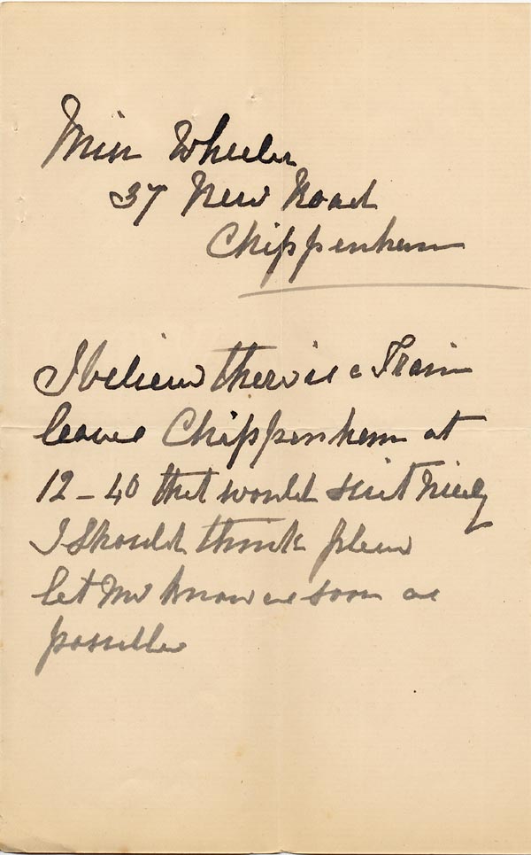 Large size image of Case 1294 14. Letter from Miss Wheeler to Revd Edward Rudolf  26 December 1895 
 page 3