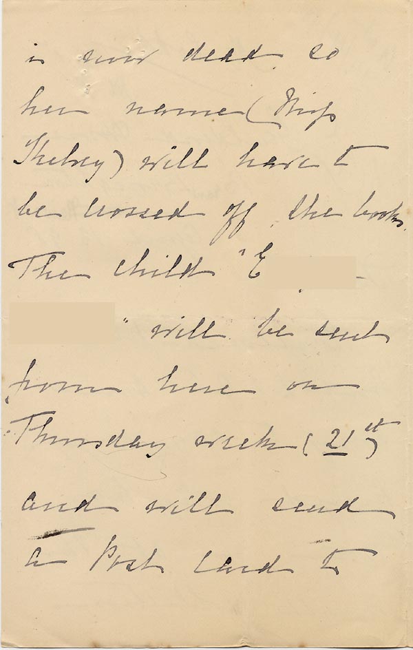 Large size image of Case 1294 20. Letter from Miss Lamb, Guildford Home to Revd Edward Rudolf  13 April 1898
 page 2