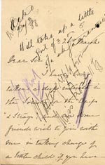 Image of Case 1294 2. Letter from Mrs Bere 26 March 1888
 page 1