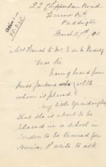 Image of Case 1294 3. Letter from E's paternal grandmother 27 March 1890
 page 1