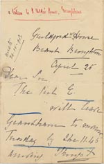 Image of Case 1294 4. Letter from Revd Edward Rudolf  25 April 1890
 page 1