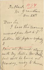 Image of Case 1294 15. Letter from Miss Rogers to Revd Edward Rudolf  28 December 1895 
 page 1
