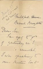 Image of Case 1294 19. Letter from Miss Lamb, Guildford Home to Revd Edward Rudolf  23 March 1898
 page 1