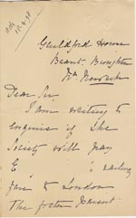 Image of Case 1294 21. Letter from Miss Lamb, Guildford Home to Revd Edward Rudolf  17 April 1898
 page 1