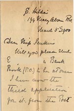 Image of Case 1294 24. Letter from Mr Walton to Miss Jenkins  5 March 1900
 page 1