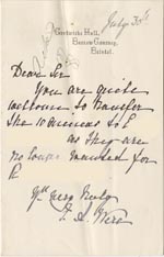 Image of Case 1372 11. Letter from Gratwicke Hall 30 July 1888
 page 1