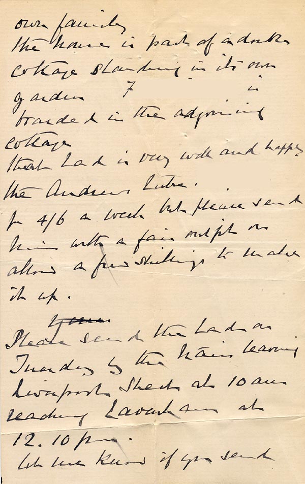 Large size image of Case 1399 3. Letter from the Great Waldingfield Rectory 31 May 1888
 page 2