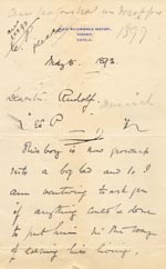 Image of Case 1399 10. Letter from the Great Waldingfield Rectory 8 May 1893
 page 1