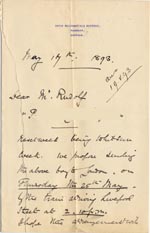 Image of Case 1399 12. Letter from the Great Waldingfield Rectory 17 May 1893
 page 1