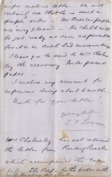 Large size image of Case 2258 3. Letter from Beccles, Suffolk 18 December 1889
 page 2
