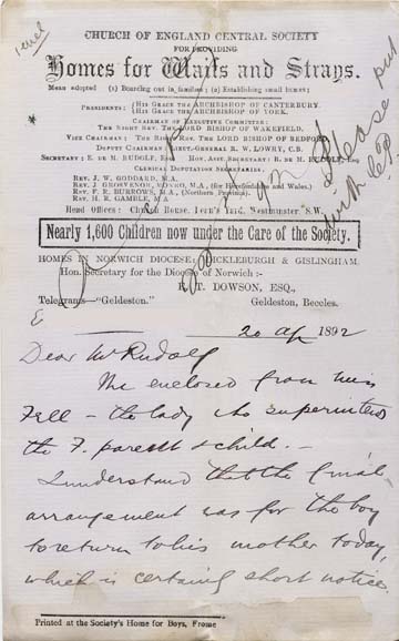 Large size image of Case 2258 8. Letter from Beccles, Suffolk 20 April 1892
 page 1