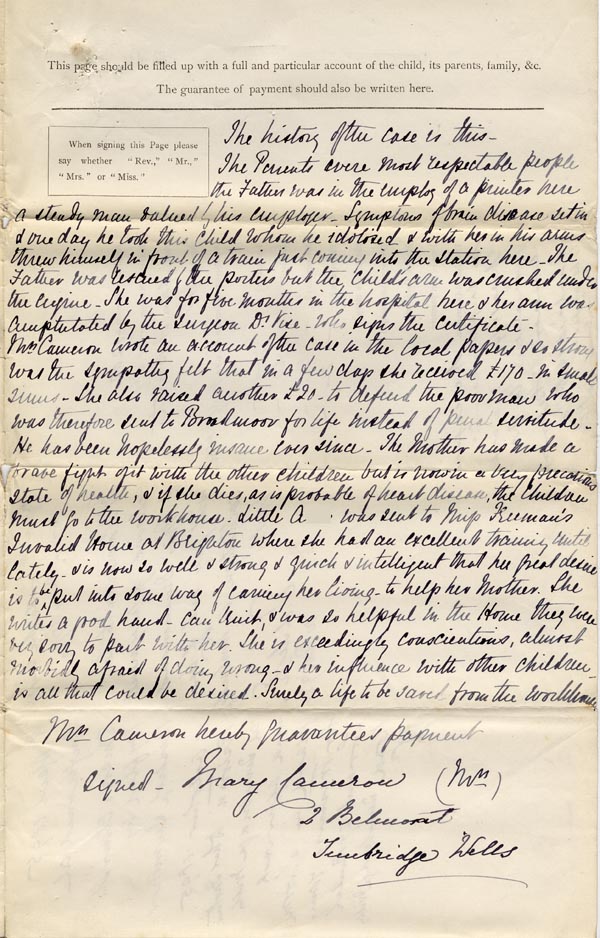 Large size image of Case 2434 1. Application to Waifs and Strays' Society 26 April 1890
 page 3