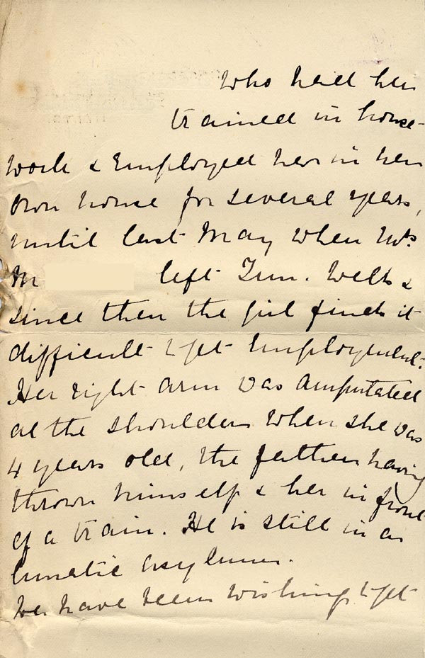 Large size image of Case 2434 13. Letter from Miss Whitlock  5 January 1905
 page 2