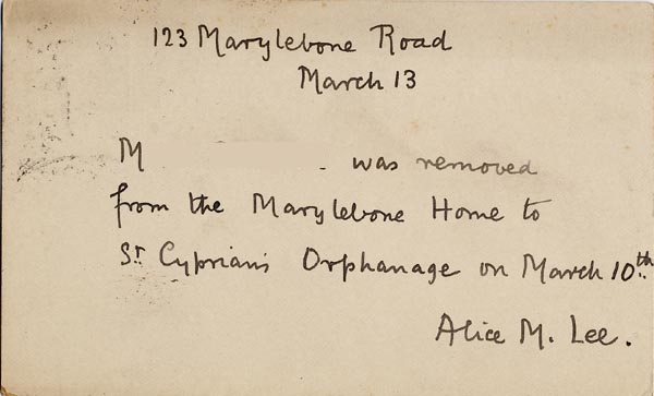 Large size image of Case 2716 12. Postcard from Alice M. Lee to Revd Edward Rudolf 13 March 1891
 page 2