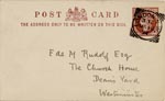 Image of Case 2716 12. Postcard from Alice M. Lee to Revd Edward Rudolf 13 March 1891
 page 1