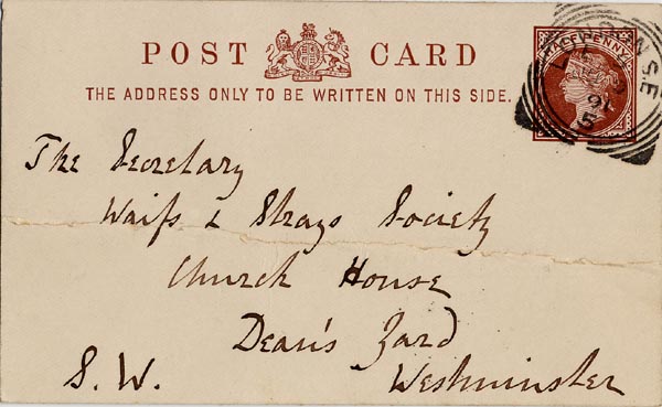 Large size image of Case 2835 4. Postcard from A.C. Lacy  9 June 1891
 page 1