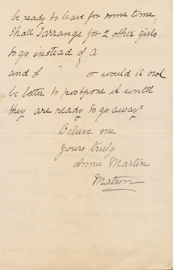 Large size image of Case 3271 6. Letter from Harrow Church Home to Edward Rudolf  11 April 1896
 page 2