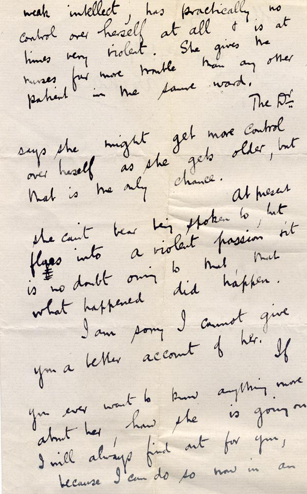 Large size image of Case 3271 29. Letter from Revd Hollins to Miss Maitland  1 October 1908
 page 2