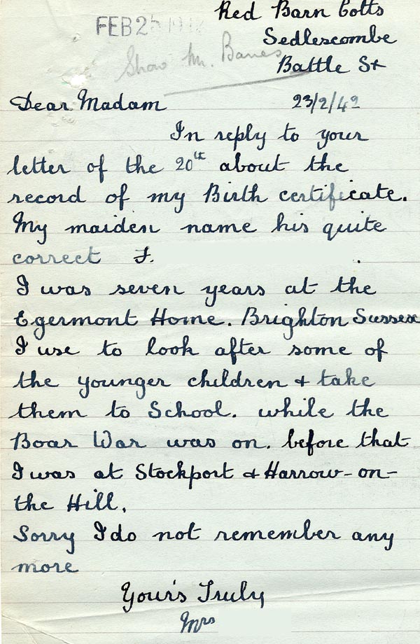 Large size image of Case 3271 64. Letter from F.  23 February 1942
 page 1