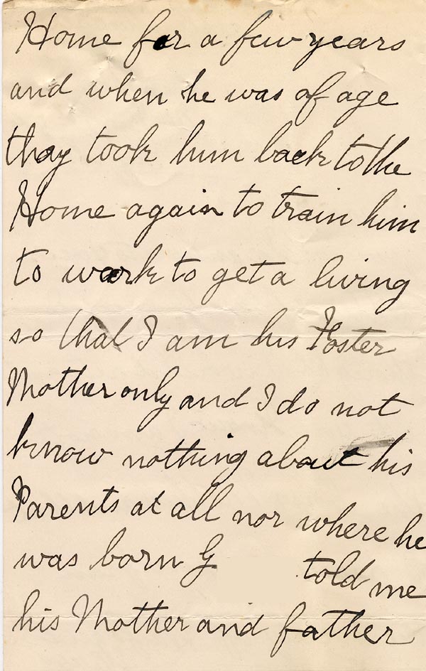 Large size image of Case 3303 11. Letter from Mrs S. to the Cornwall Coastguard c. 1 December 1902
 page 2