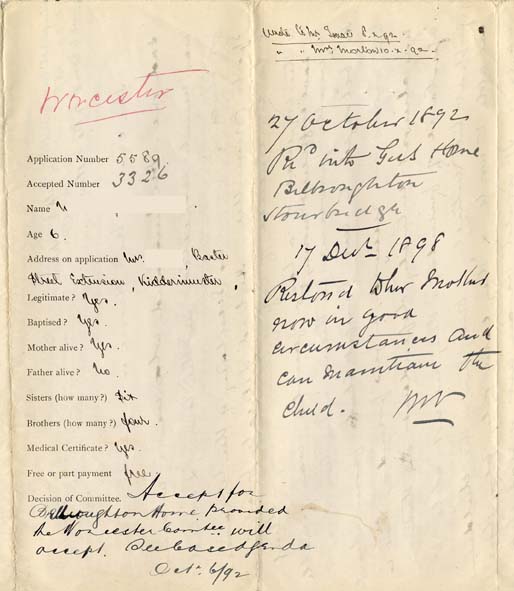 Large size image of Case 3326 1. Application to Waifs and Strays' Society 28 September 1892
 page 4
