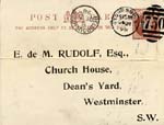 Image of Case 3326 2. Notice of Discharge postcard 21 December 1898
 page 1