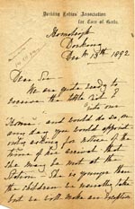 Image of Case 3392 5. Letter from the Dorking Ladies Association for the Care of Girls 13 December 1892
 page 1