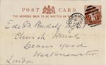 Image of Case 3392 7. Postcard from Dorking Ladies' Association Home for Friendless Girls to Revd Edward Rudolf 19 December 1892
 page 1