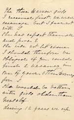 Image of Case 3574 6. Letter from Elm Grove Orphanage 11 May 1896
 page 3