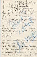 Image of Case 3583 2. Letter from Miss Gibbs, St. Dunstans 10 March 1893
 page 1