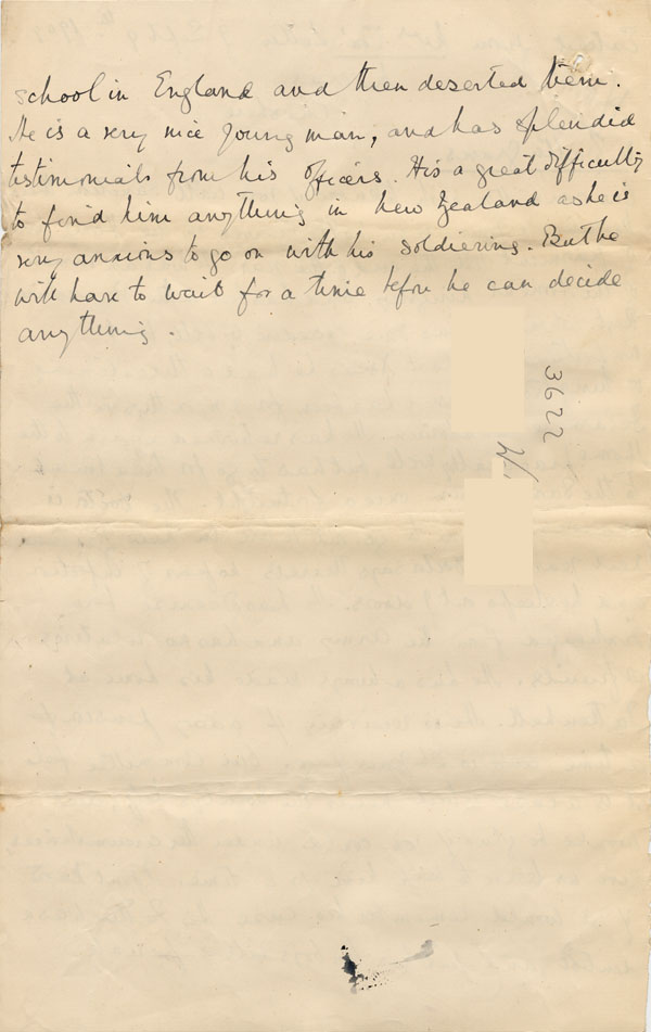 Large size image of Case 3622 6. Extract of a letter from Miss Cox, Cheshire 9 September  1909
 page 2
