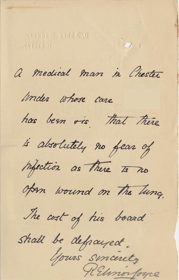 Large size image of Case 3623 13. Letter from Tattenhall Home 21 October 1909
 page 2