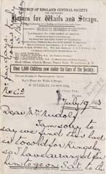 Image of Case 3623 4. Letter from S.B. Jacson of Kingsley Hall 19 July 1893
 page 1