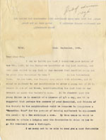 Image of Case 3623 7. Letter to Miss Cox 22 September 1909
 page 1