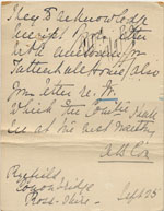 Image of Case 3623 8. Postcard from from Miss Cox 25 September 1909
 page 2