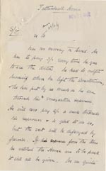 Image of Case 3623 16. Letter from Tattenhall Home c. 22 November 1909
 page 1