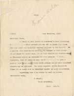 Image of Case 3623 21. Letter to Miss Joyce at Tattenhall Home 21 November 1910
 page 1