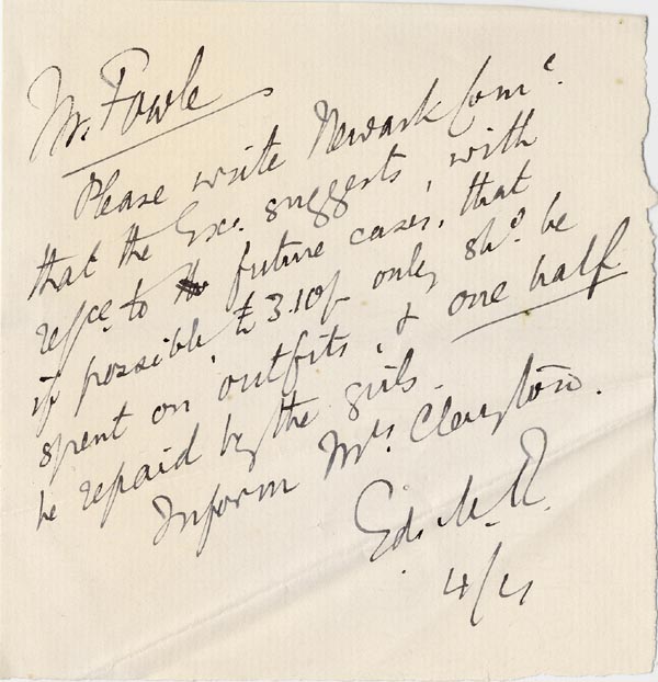 Large size image of Case 3695 2. Letter from Edward Rudolf to Mr. Fowle 4 March c.1898
 page 1