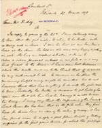 Image of Case 3695 6. Letter from Miss Faulkner 27 March 1898   
 page 1