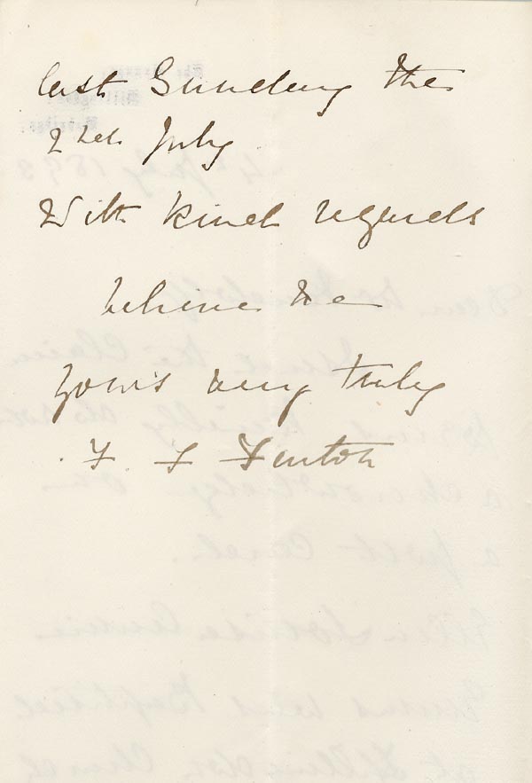 Large size image of Case 3737 6. Letter from Mrs Fenton The Grange, Hillingdon 4 July 1893
 page 2