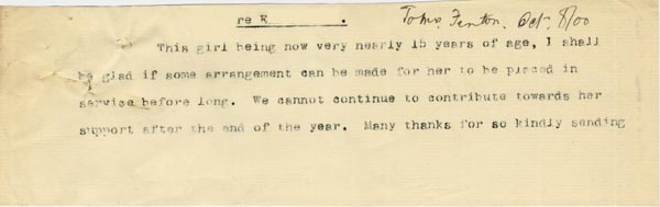 Large size image of Case 3737 9. Extract of letter to Mrs Fenton  8 October 1900
 page 1