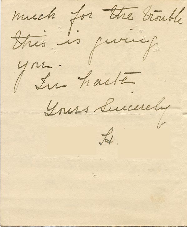 Image of Case 3821 8. Letter to Mrs Blatch  7 November 1899
 page 2
