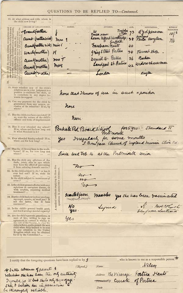 Large size image of Case 4166 1. Application to Waifs and Strays' Society  February 1894
 page 2