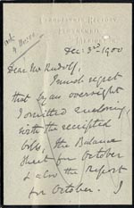 Image of Case 4171 19. Letter from St Deniol's Home acknowledging the boys' arrival  3 December 1900
 page 1