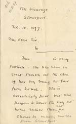 Image of Case 4179 2. Letter from Revd M. 10 February 1897
 page 1