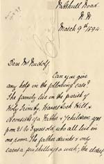 Image of Case 4202 2. Letter from Miss W.  9 March 1894
 page 1