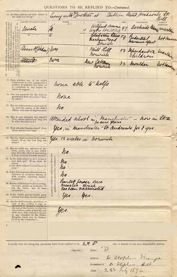 Large size image of Case 4215 1. Application to Waifs and Strays' Society  26 February 1894
 page 2